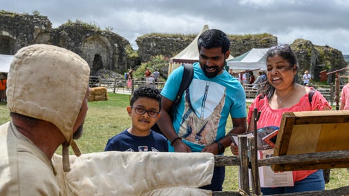 Medieval village event at Corfe Castle, Dorset